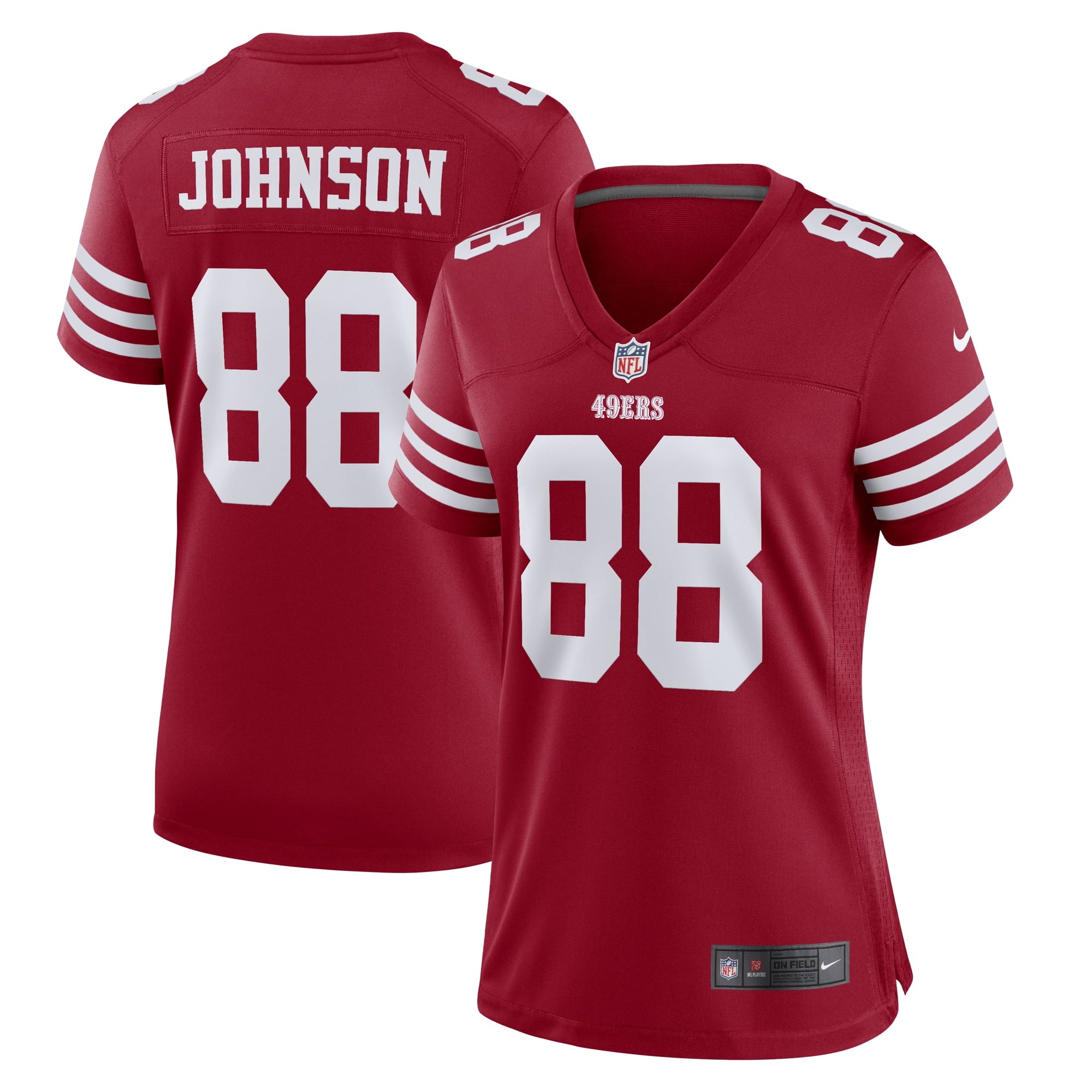 Women s Nike Tyron Johnson Scarlet San Francisco 49ers Team Game Jersey
