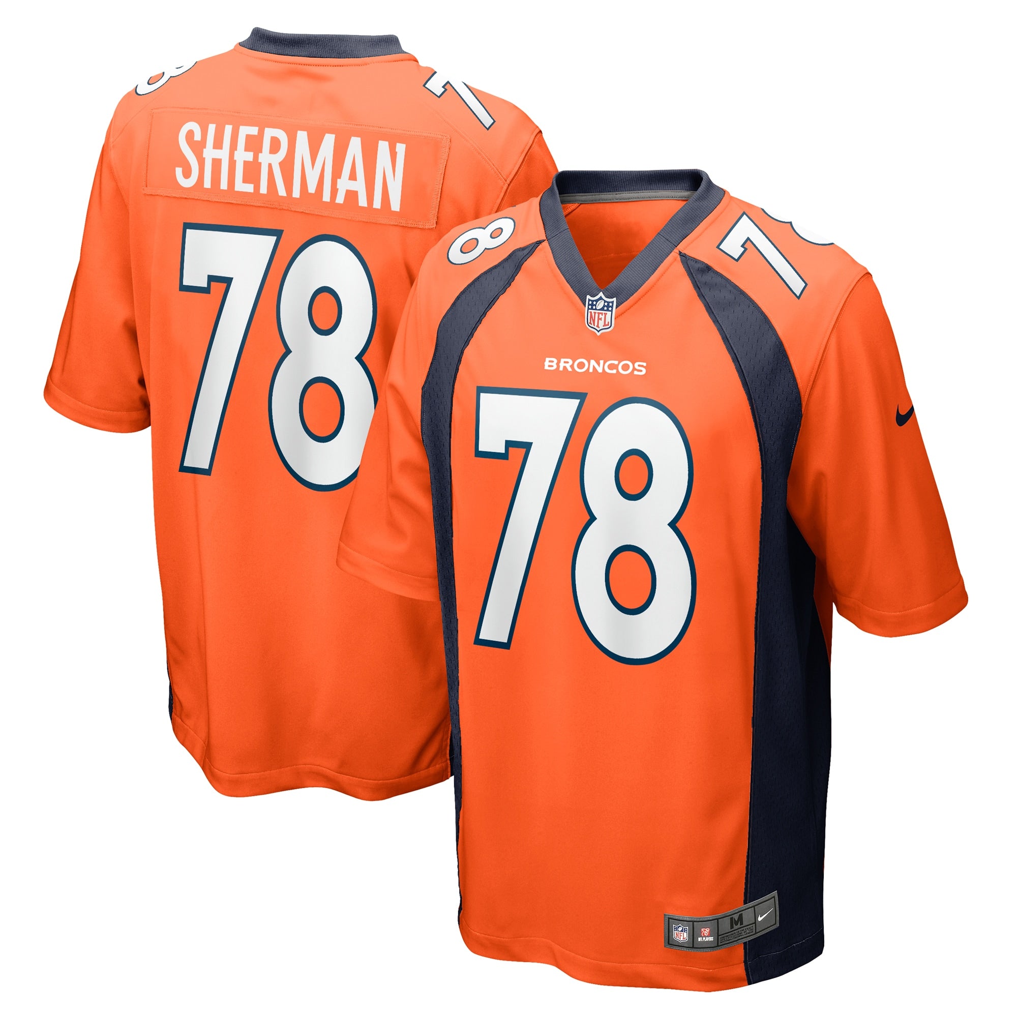 William Sherman Denver Broncos Nike Team Game Jersey    Orange