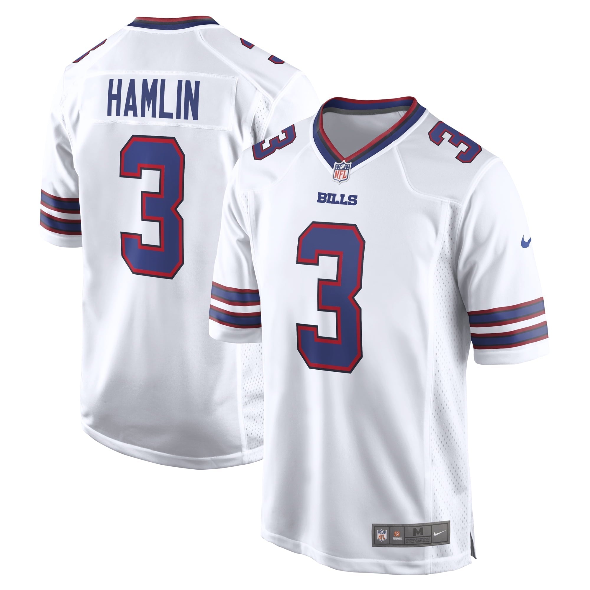 Men s Nike Damar Hamlin White Buffalo Bills  Game Jersey