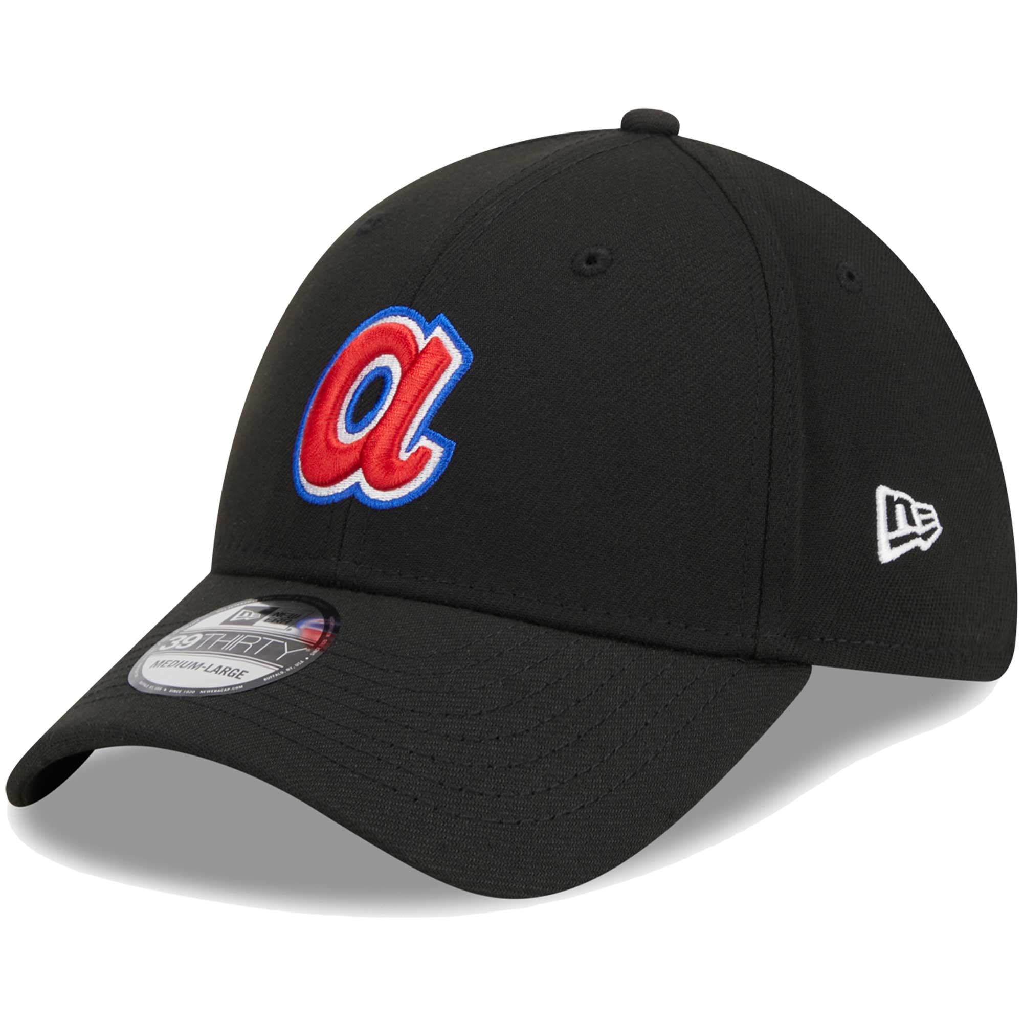 Atlanta Braves New Era Logo 39THIRTY Flex Hat - Black