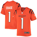 Ja Marr Chase Cincinnati Bengals Nike Youth Game Jersey   Orange