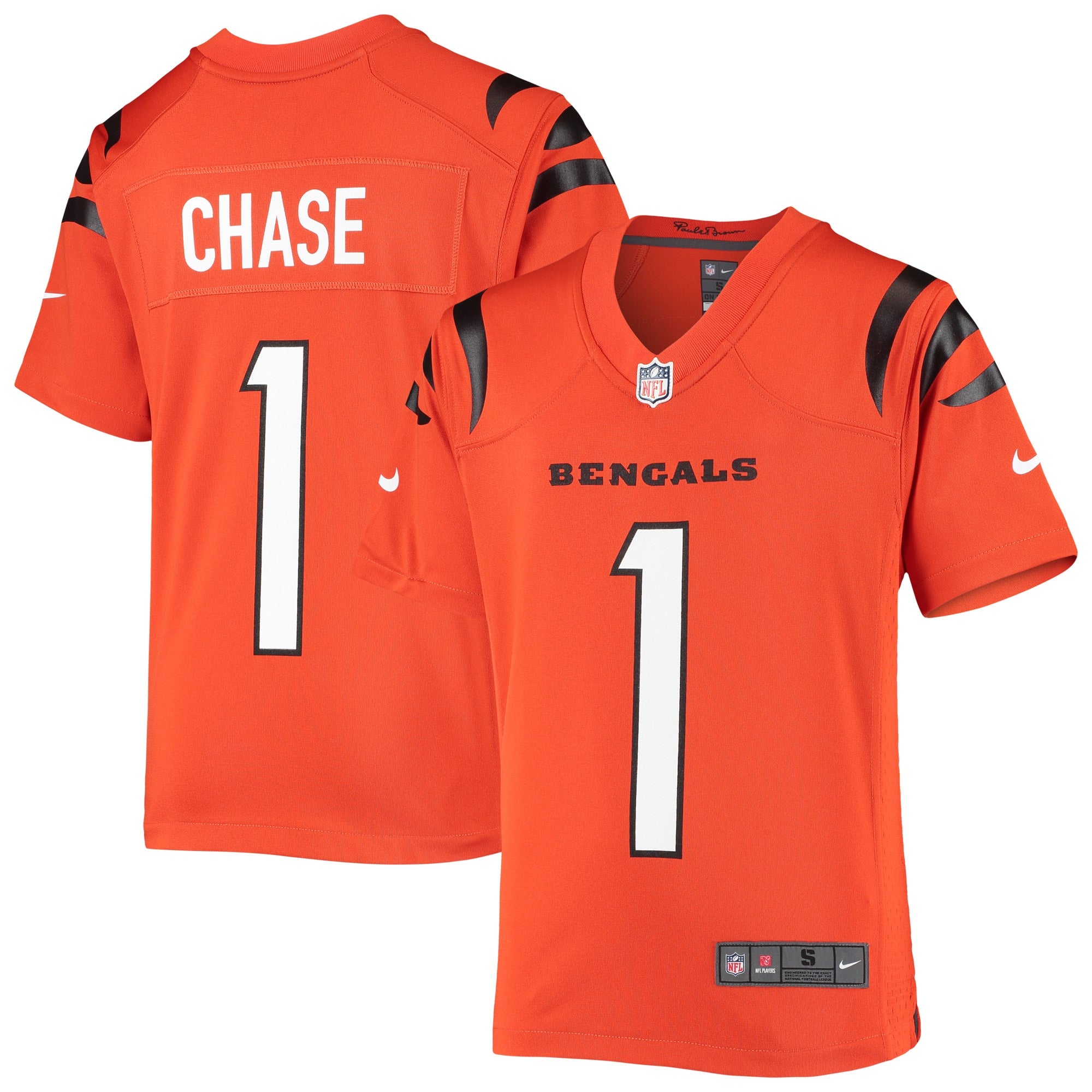 Ja Marr Chase Cincinnati Bengals Nike Youth Game Jersey   Orange