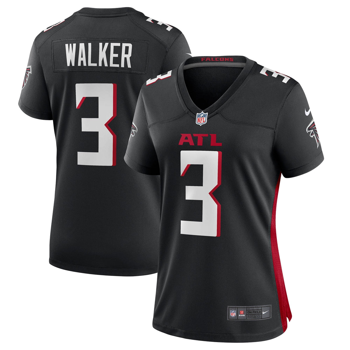 Women s Nike Mykal Walker Black Atlanta Falcons Game Player Jersey