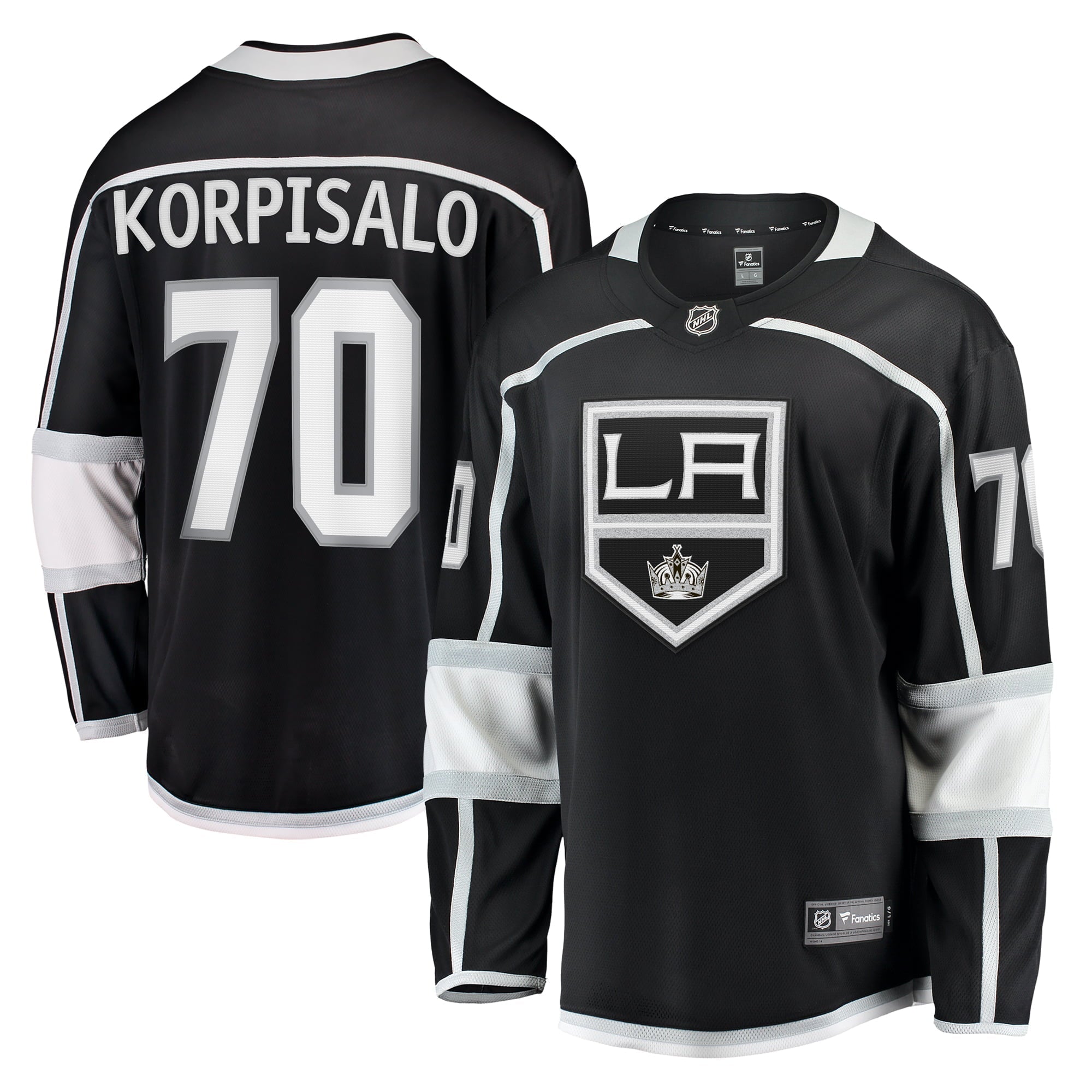 Men's Fanatics Branded Joonas Korpisalo Black Los Angeles Kings Home Breakaway Jersey