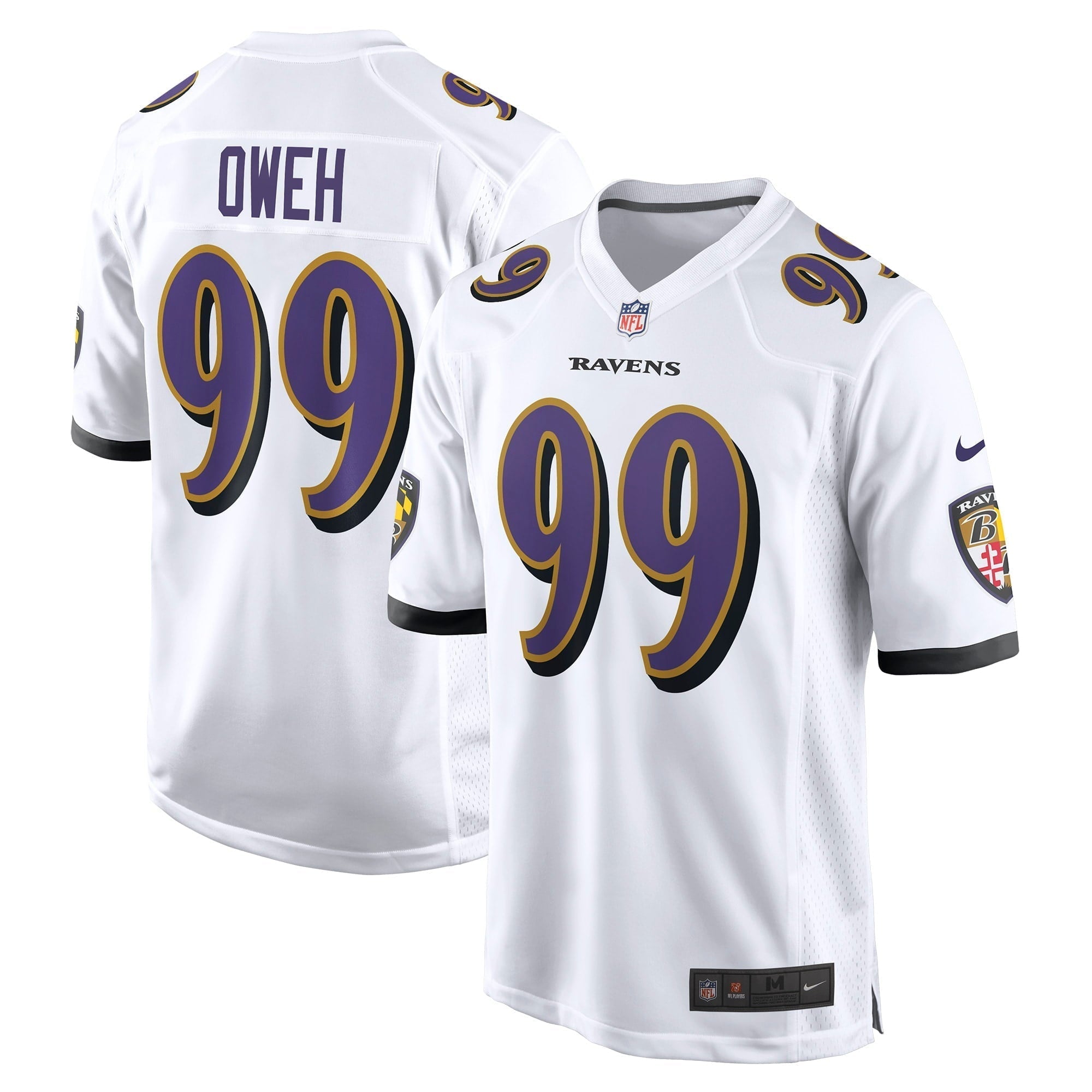 Men s Nike Odafe Oweh White Baltimore Ravens Game Jersey