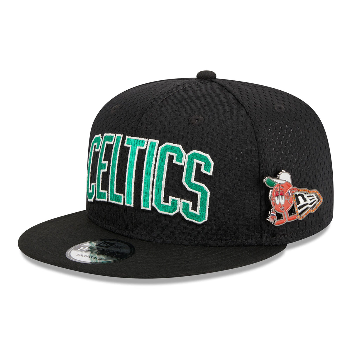 Boston Celtics New Era Post-Up Pin Mesh 9FIFTY Snapback Hat - Black