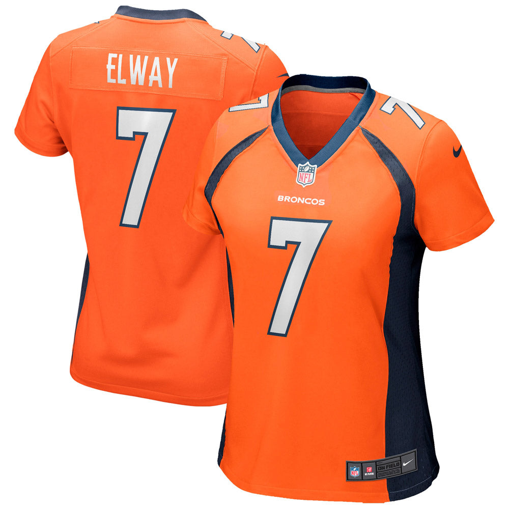Women s Denver Broncos John Elway Game Retired Player Jersey Orange