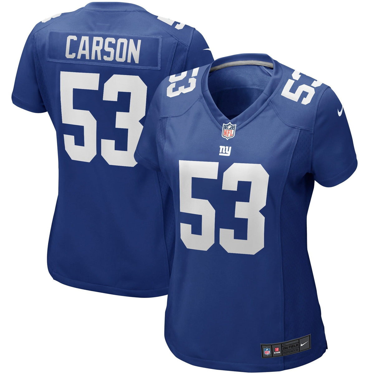 Women s Nike Harry Carson Royal New York Giants Game Retired Player Jersey