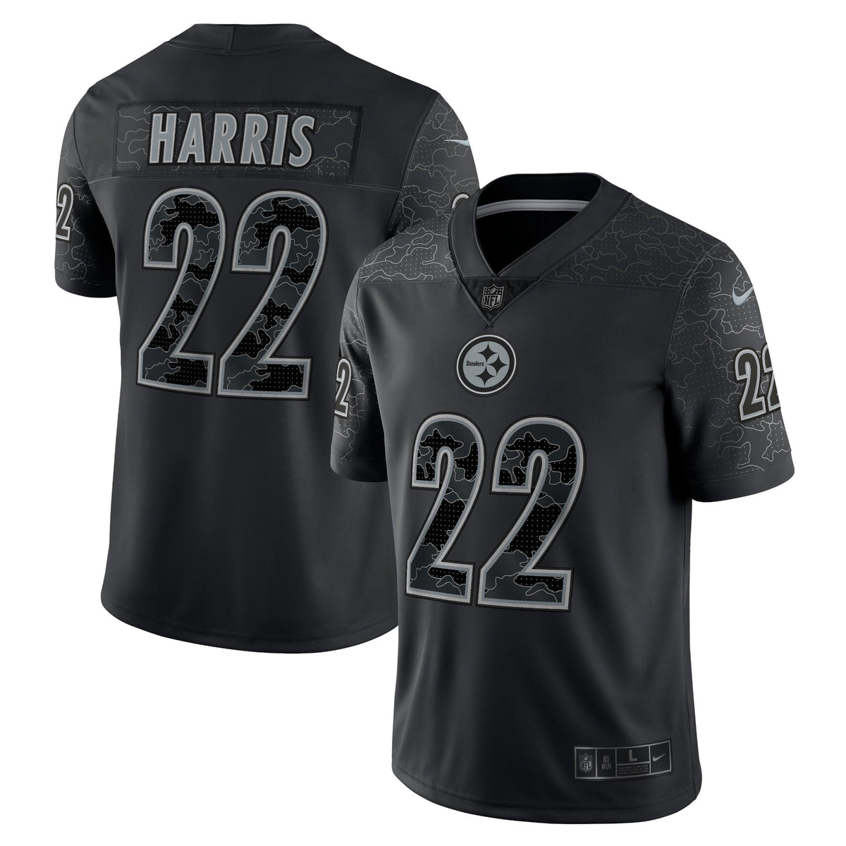 Men s Nike Najee Harris Black Pittsburgh Steelers RFLCTV Limited Jersey