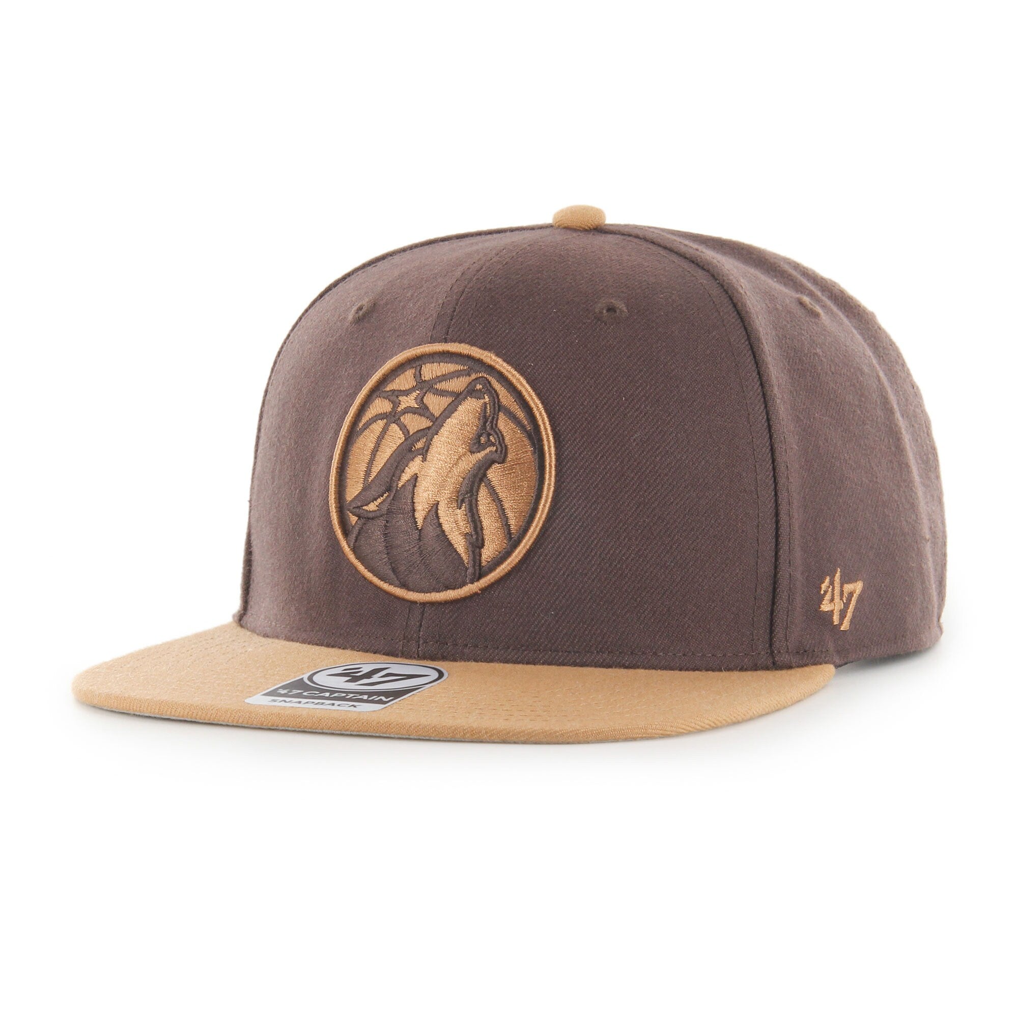 Minnesota Timberwolves '47 No Shot Two-Tone Captain Snapback Hat - Brown