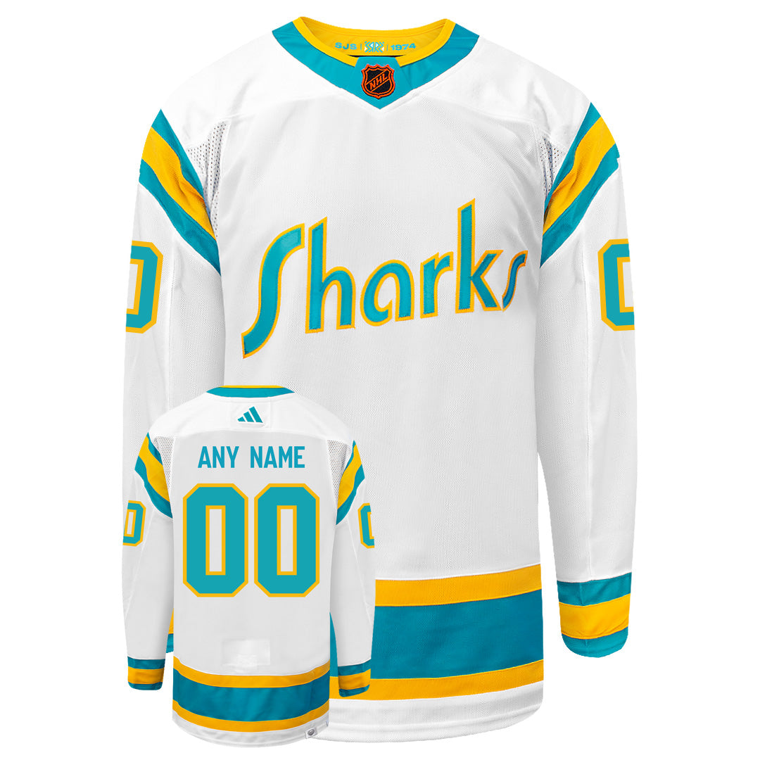 Customizable San Jose Sharks Adidas 2022 Primegreen Reverse Retro Authentic NHL Hockey Jersey
