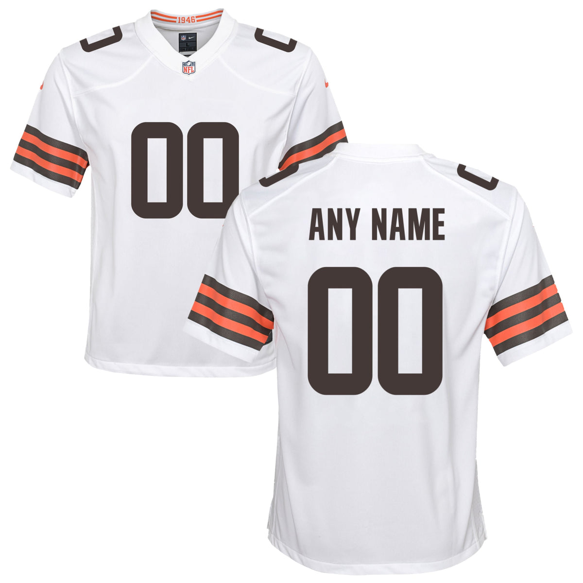 Nike Cleveland Browns Youth Custom Game Jersey   White