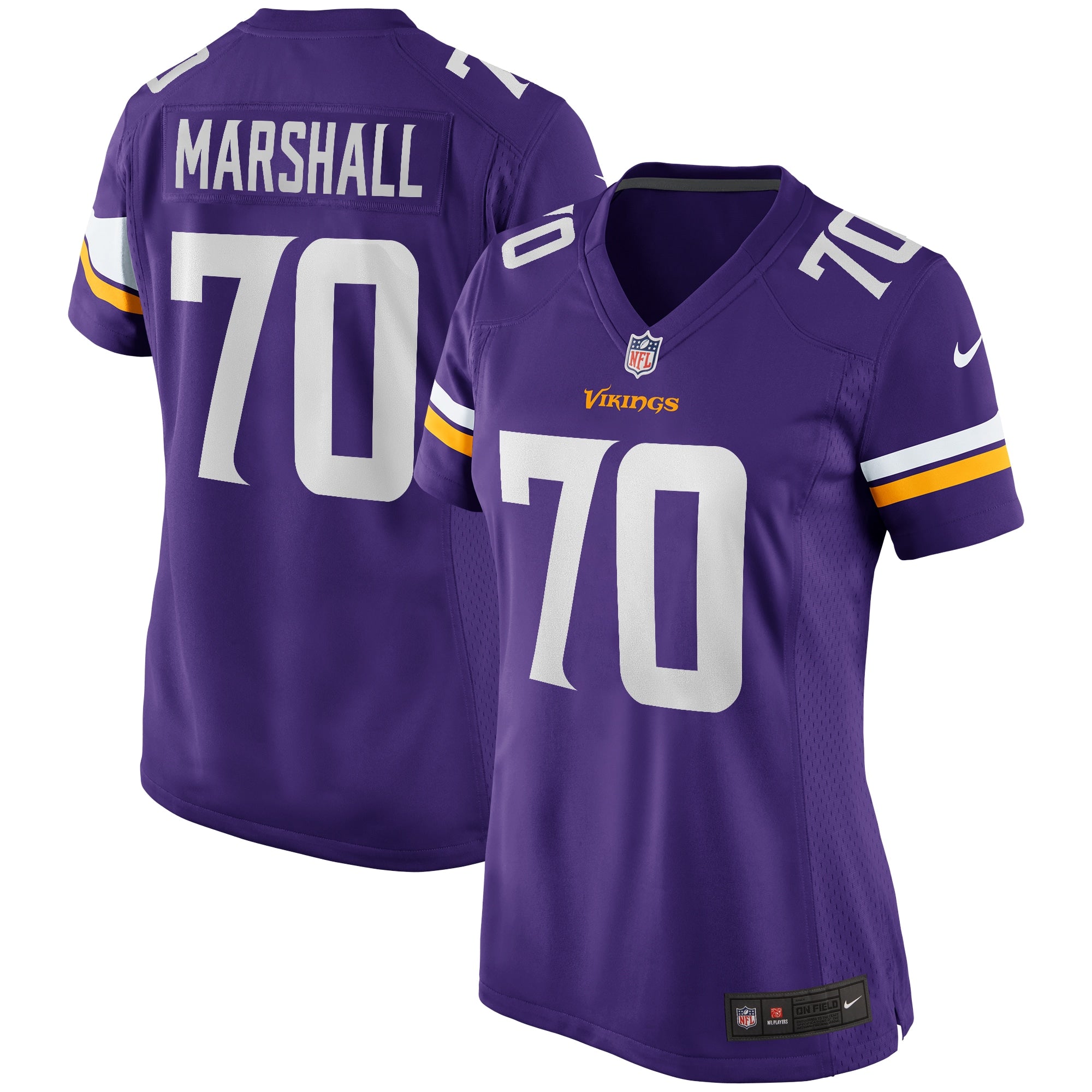 Jim Marshall Minnesota Vikings Nike Women s Game Retired Player Jersey   Purple