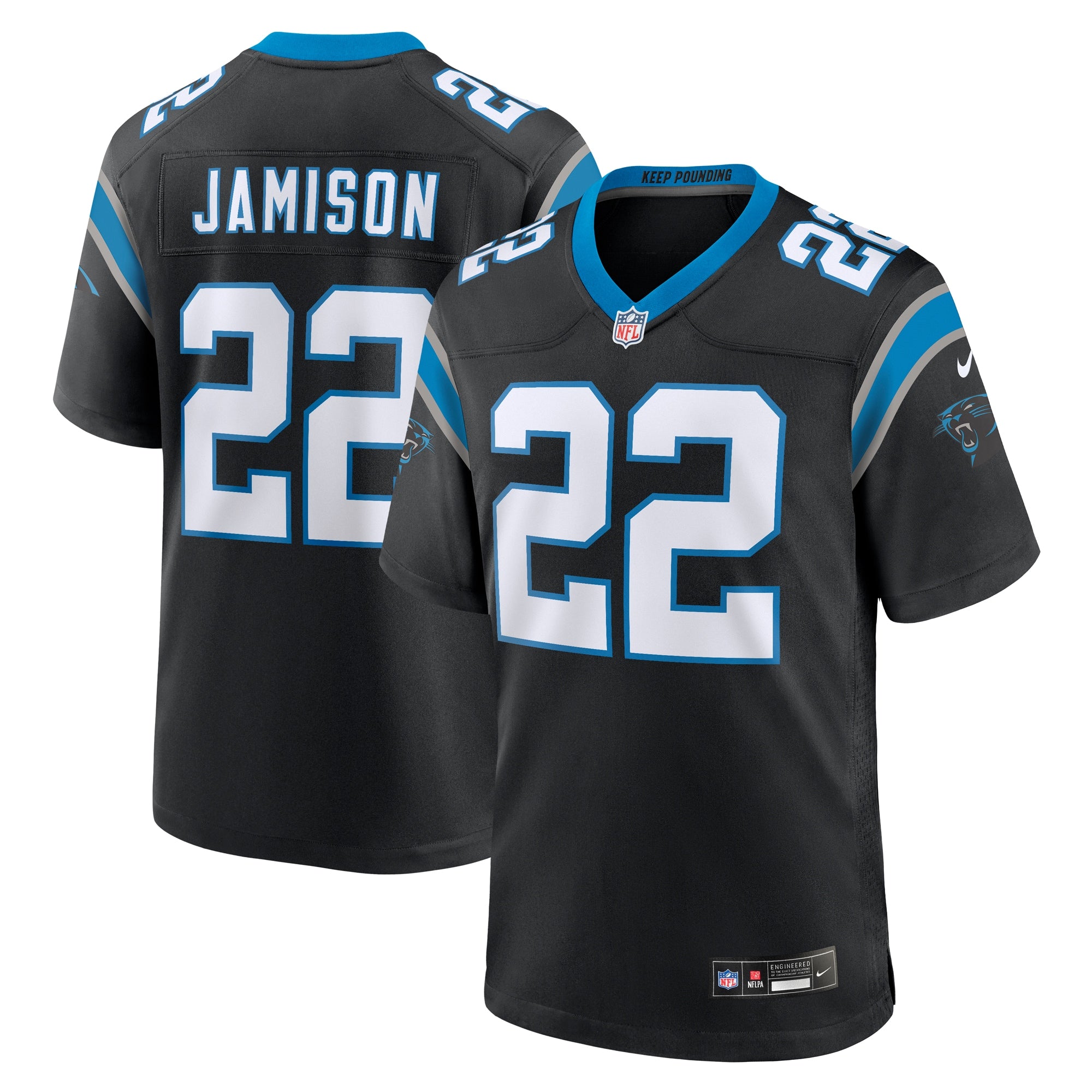 D Shawn Jamison Carolina Panthers Nike Team Game Jersey    Black