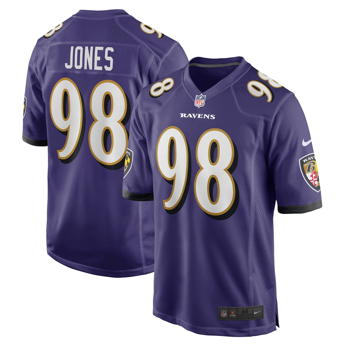Men s Nike Travis Jones Purple Baltimore Ravens Player Game Jersey
