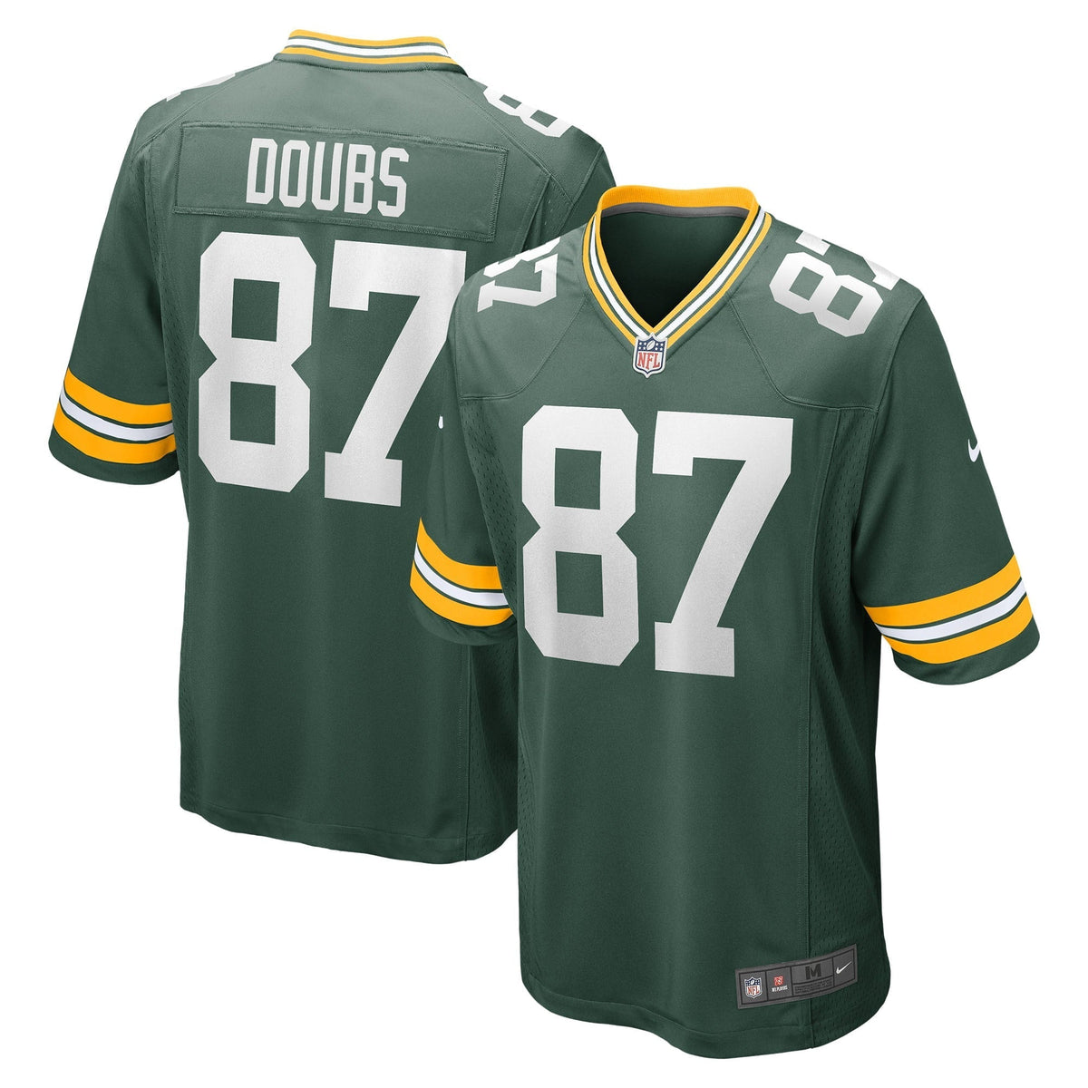 Men s Nike Romeo Doubs Green Green Bay Packers Game Player Jersey