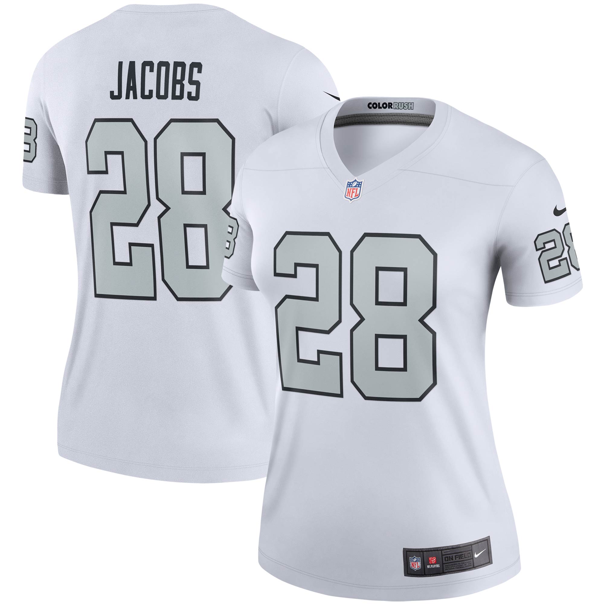 Josh Jacobs Las Vegas Raiders Nike Women s Color Rush Legend Player Jersey   White