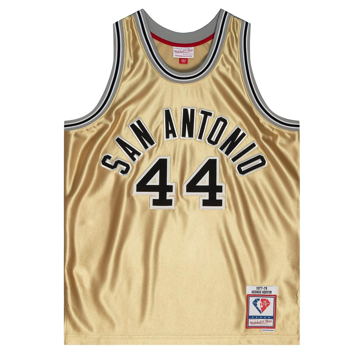 75th Anniversary Gold Swingman George Gervin San Antonio Spurs 1977-78 Jersey
