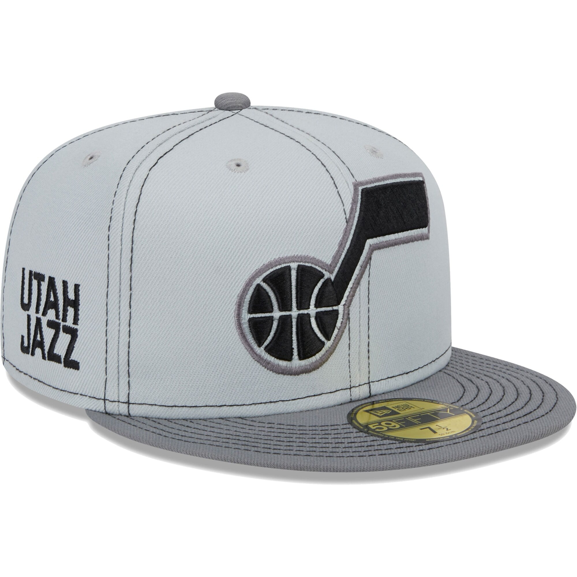 Utah Jazz New Era Color Pop 59FIFTY Fitted Hat - Gray