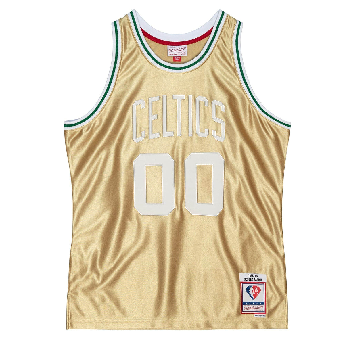 75th Anniversary Gold Swingman Robert Parish Boston Celtics 1985-86 Jersey