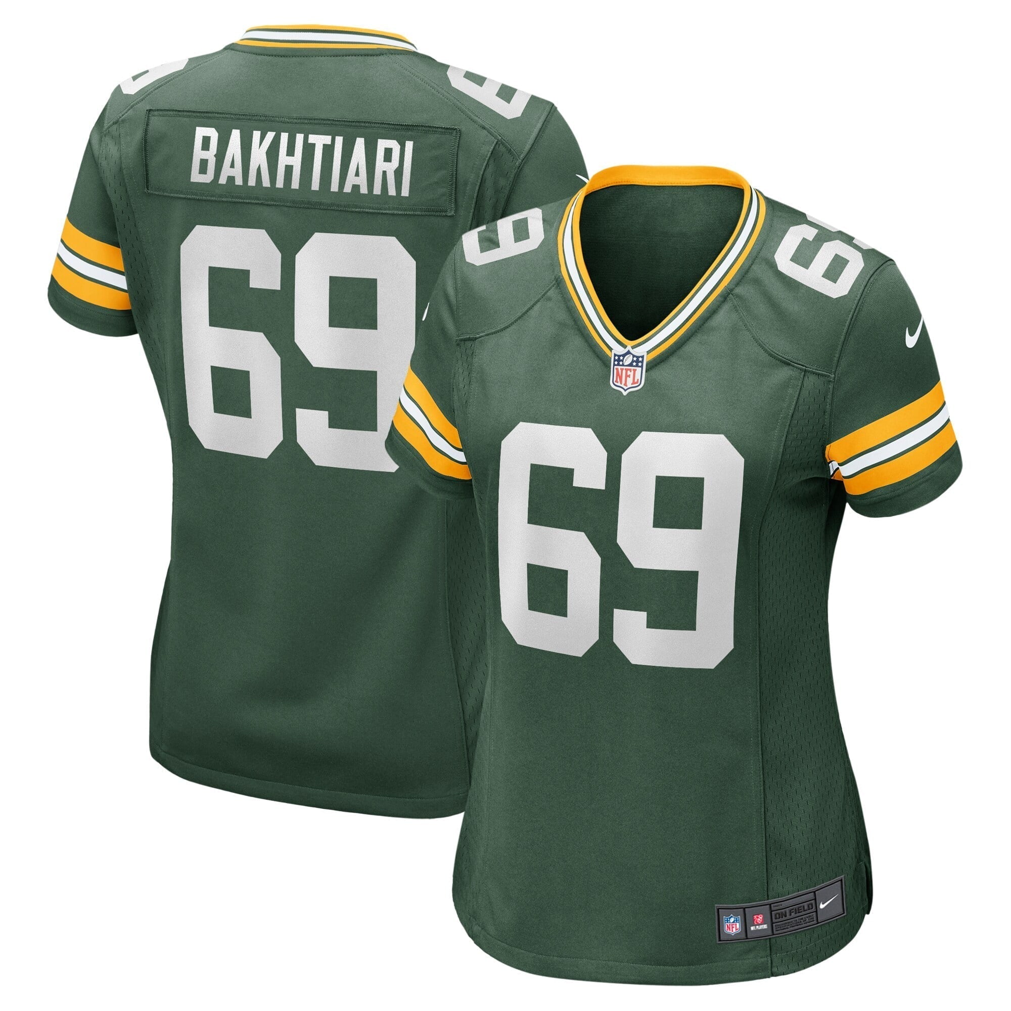 Women s Nike David Bakhtiari Green Green Bay Packers Game Player Jersey