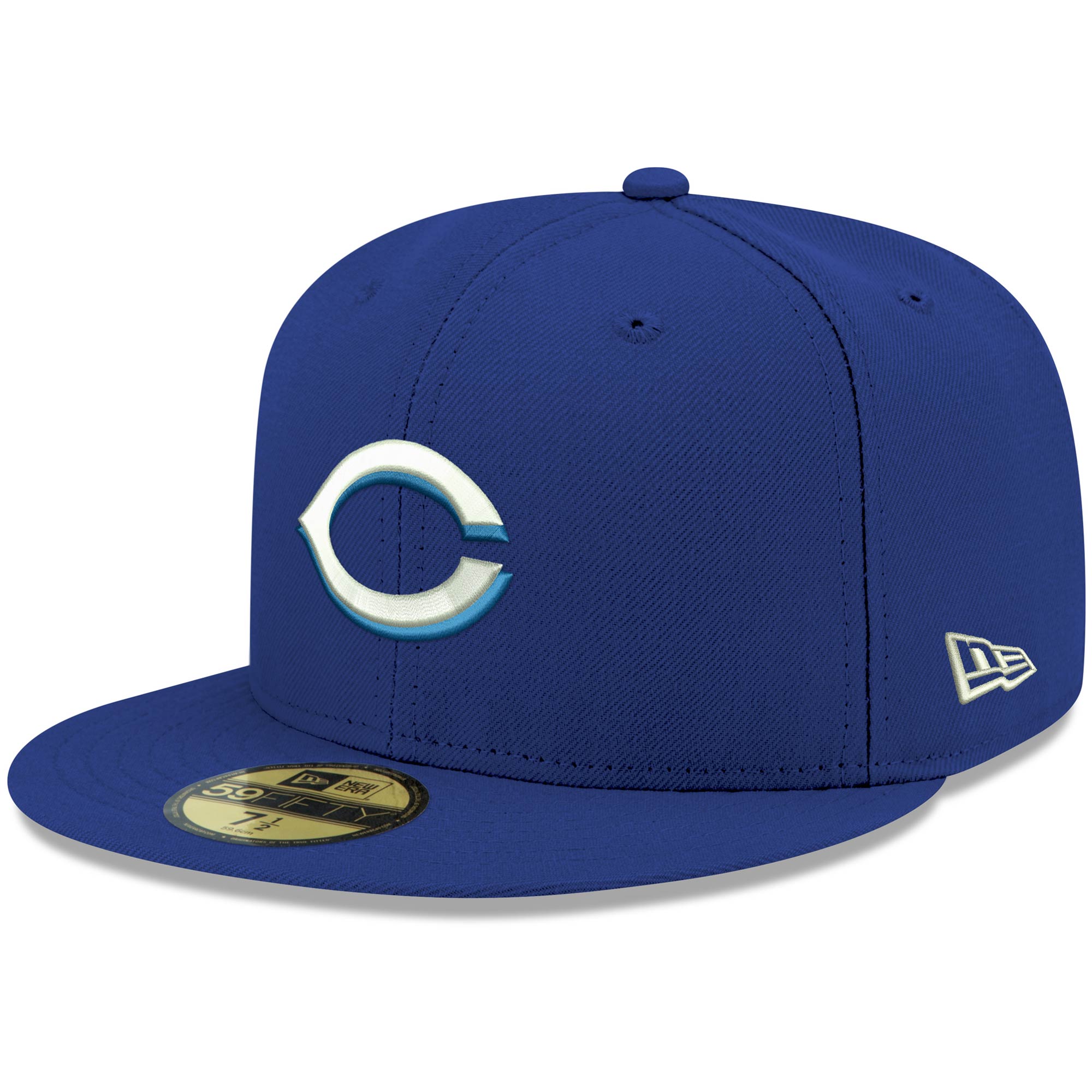 Cincinnati Reds New Era White Logo 59FIFTY Fitted Hat - Royal
