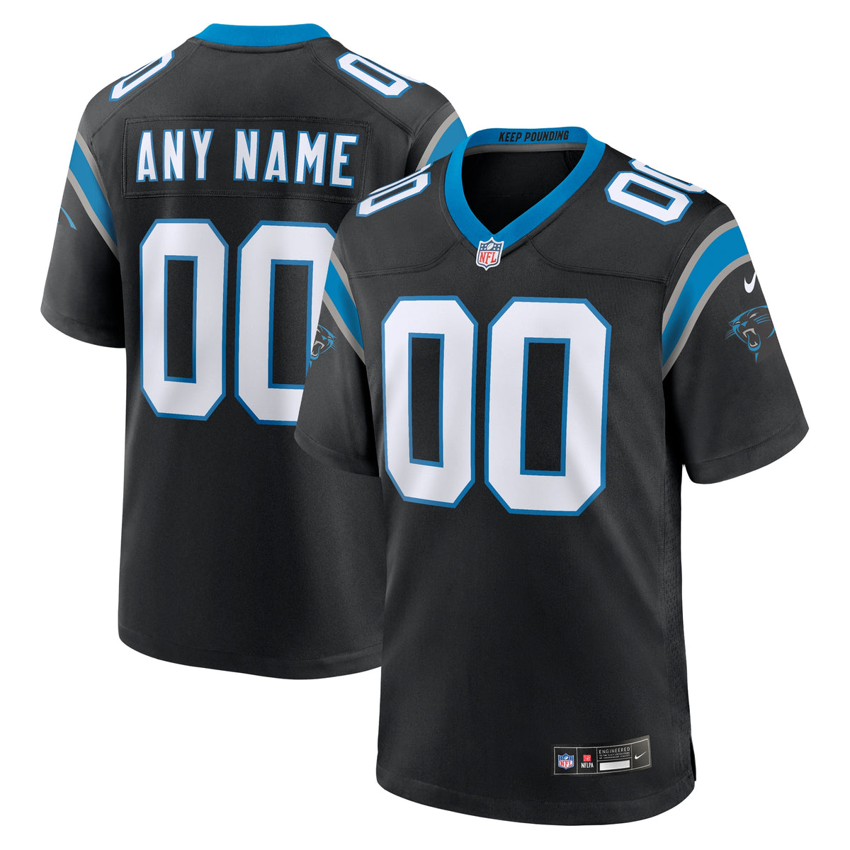 Carolina Panthers Nike Custom Game Jersey   Black
