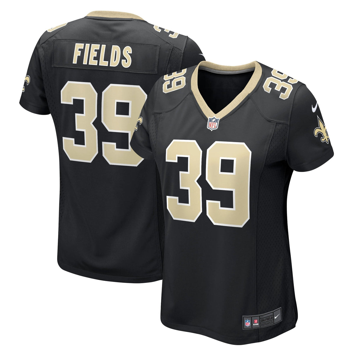 Women s Nike DaMarcus Fields Black New Orleans Saints Game Player Jersey