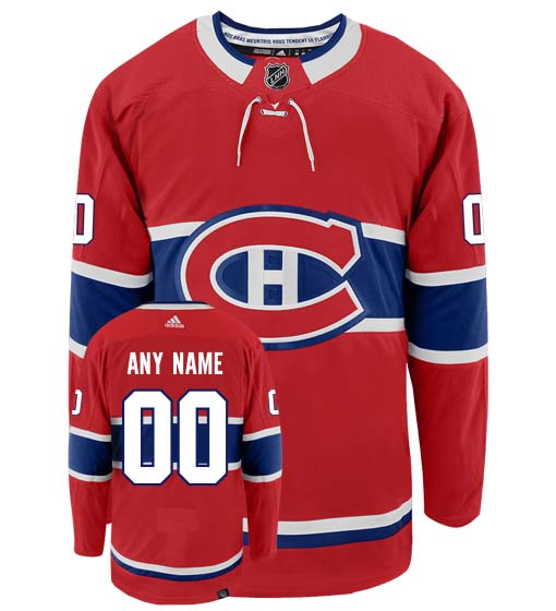 Customizable Montreal Canadiens Adidas Primegreen Authentic NHL Hockey Jersey