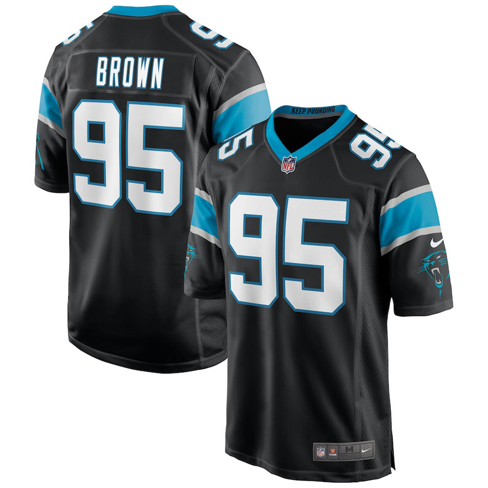 Youth Carolina Panthers Derrick Brown Game Jersey   Black