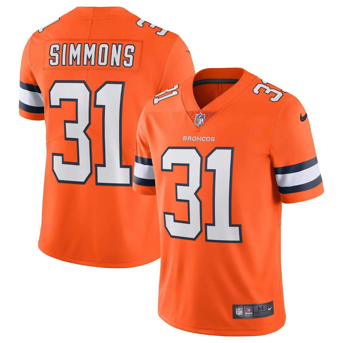 Men s Nike Justin Simmons Orange Denver Broncos Alternate Vapor Limited Jersey