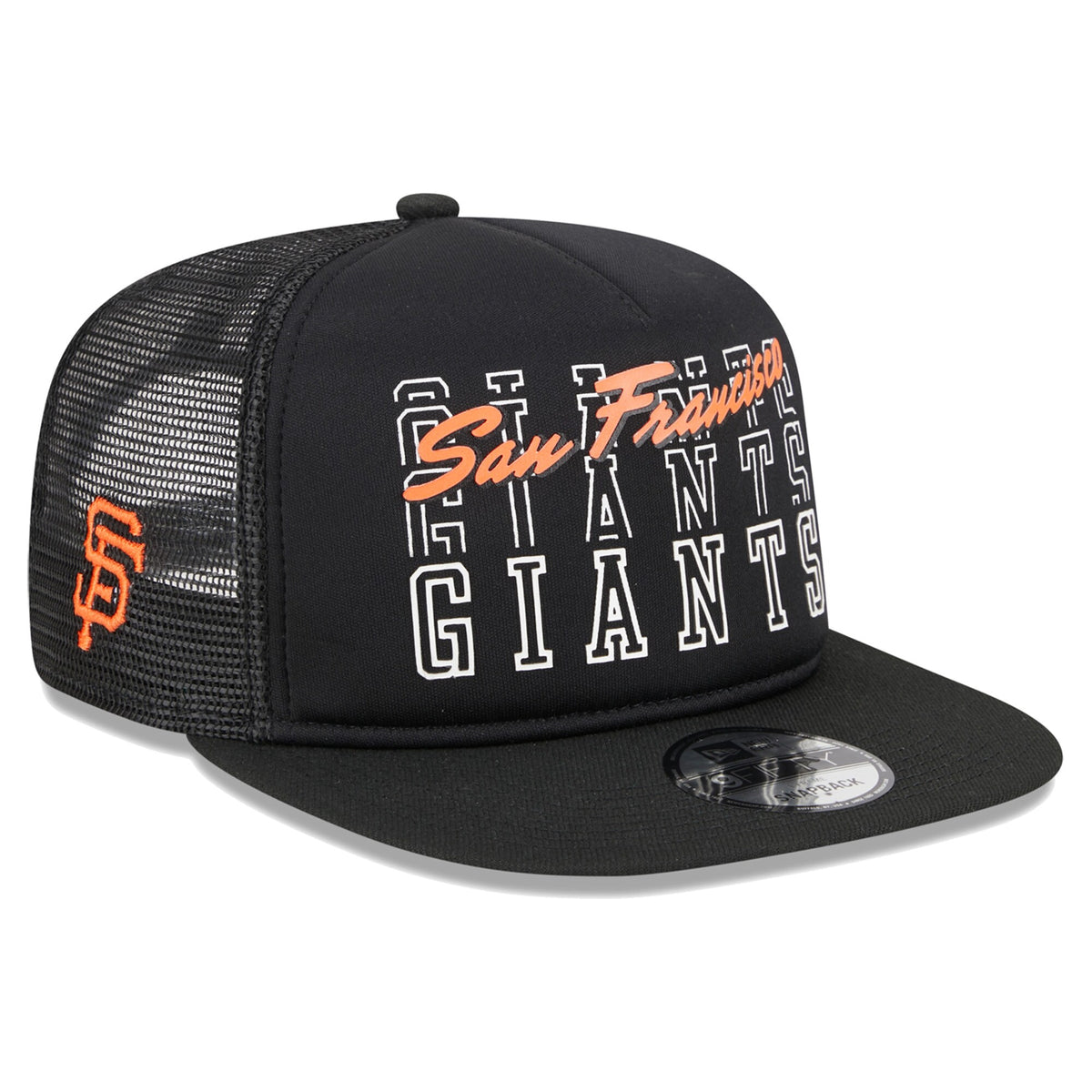 San Francisco Giants New Era Street Team A-Frame Trucker 9FIFTY Snapback Hat - Black