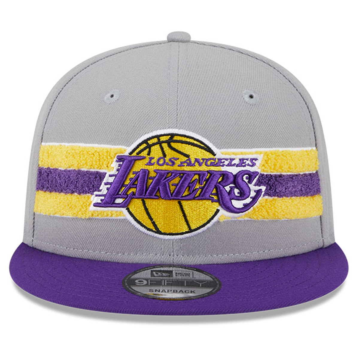 Los Angeles Lakers New Era Chenille Band 9FIFTY Snapback Hat - Gray