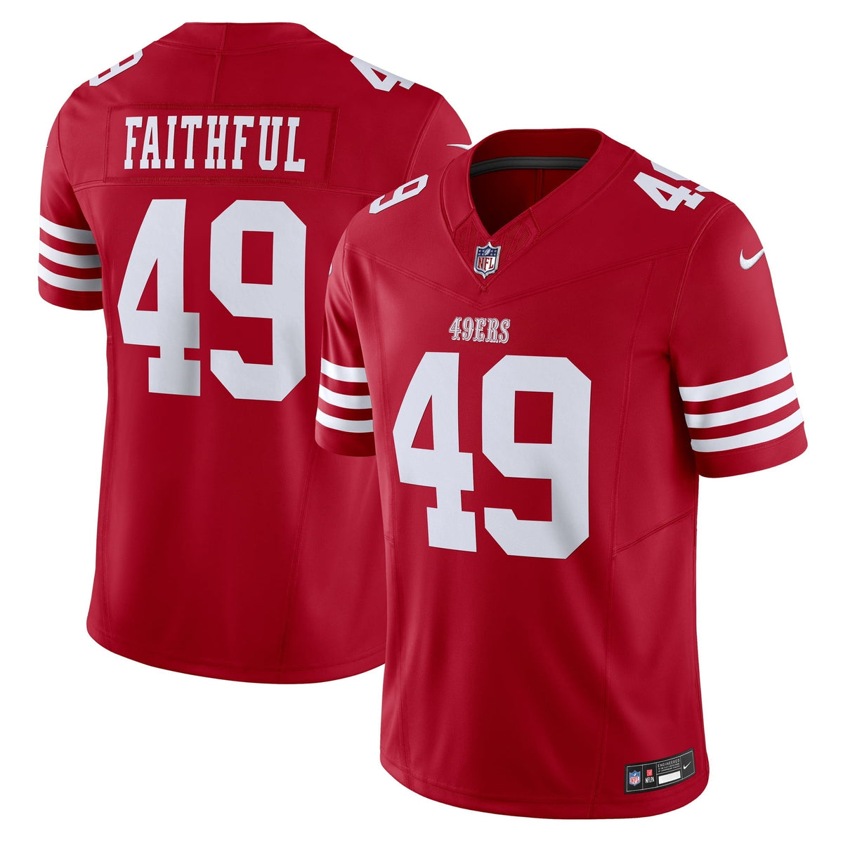 Men s Nike The Faithful Scarlet San Francisco 49ers Vapor F.U.S.E. Limited Jersey