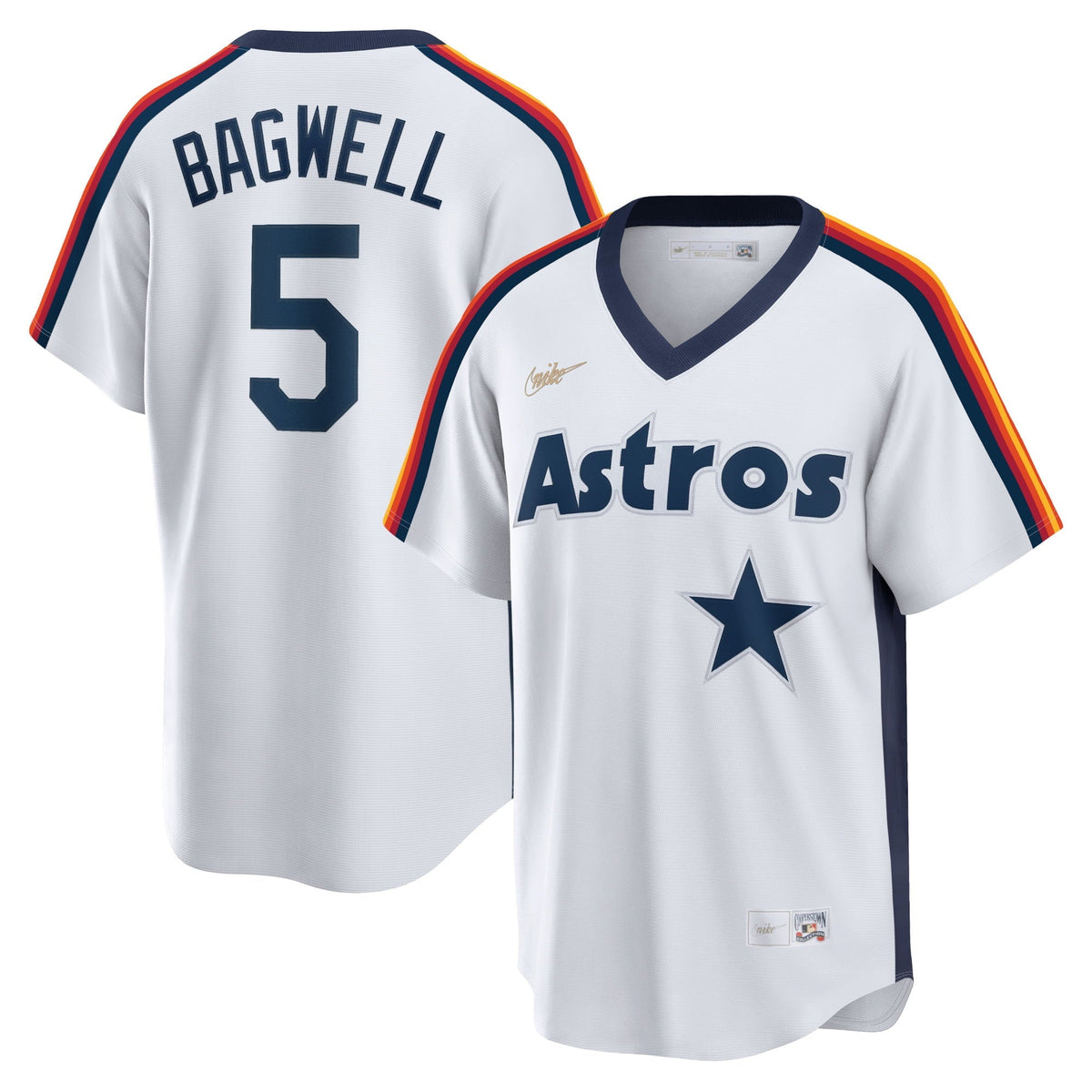 Men's Nike Jeff Bagwell White Houston Astros Home Cooperstown Collection Logo Player Jersey