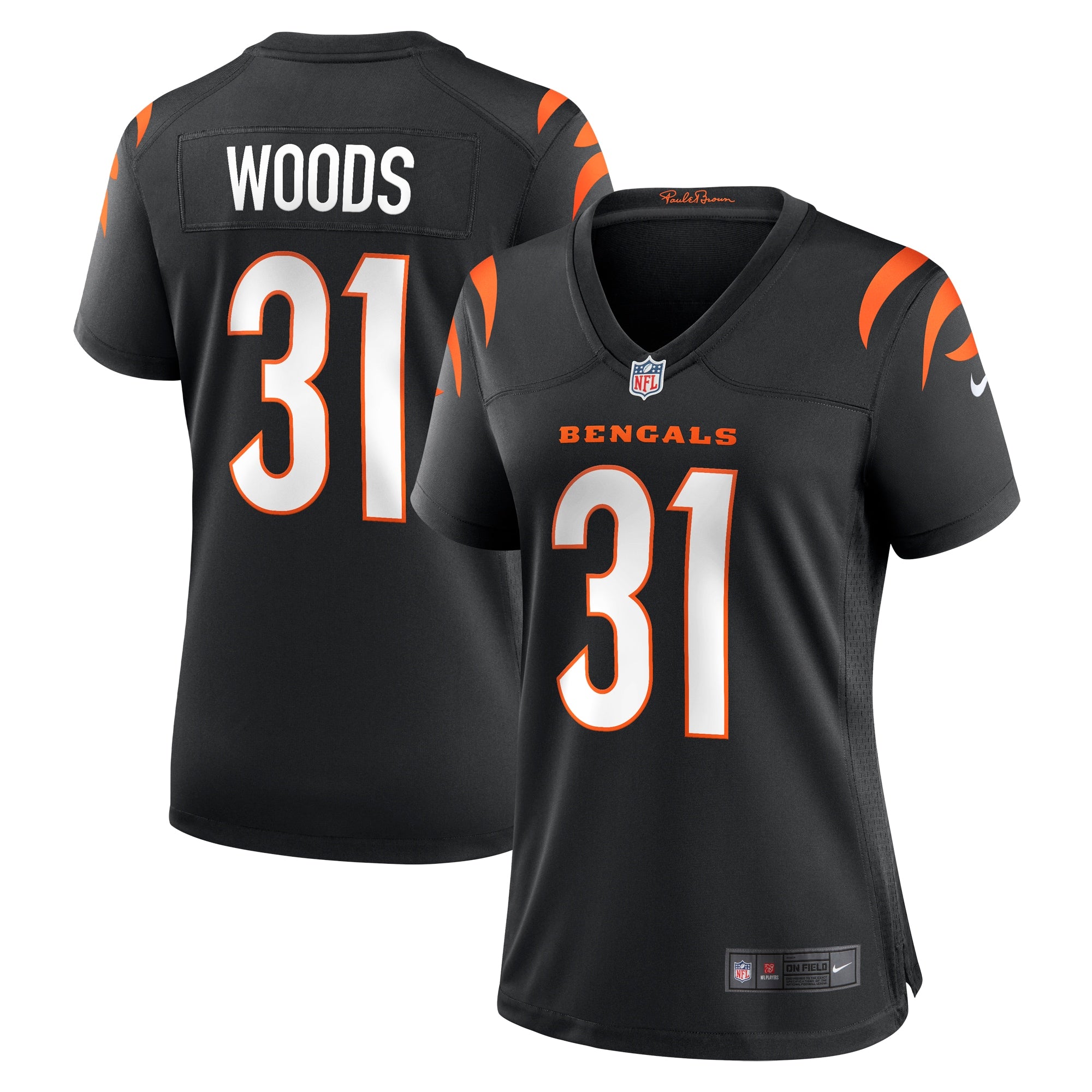 Ickey Woods Cincinnati Bengals Nike Women s Retired Player Game Jersey   Black