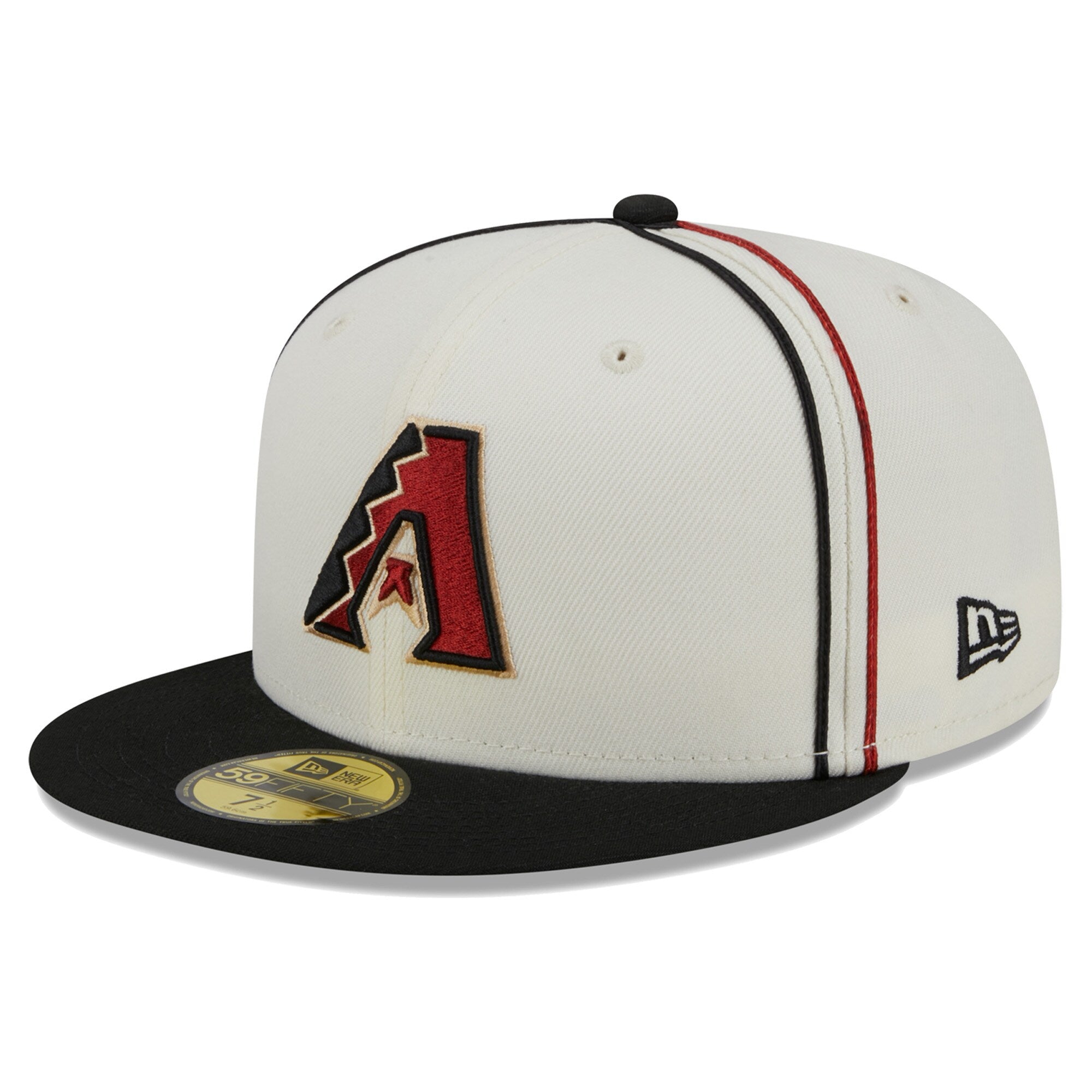 Arizona Diamondbacks New Era Chrome Sutash 59FIFTY Fitted Hat - Cream/Black