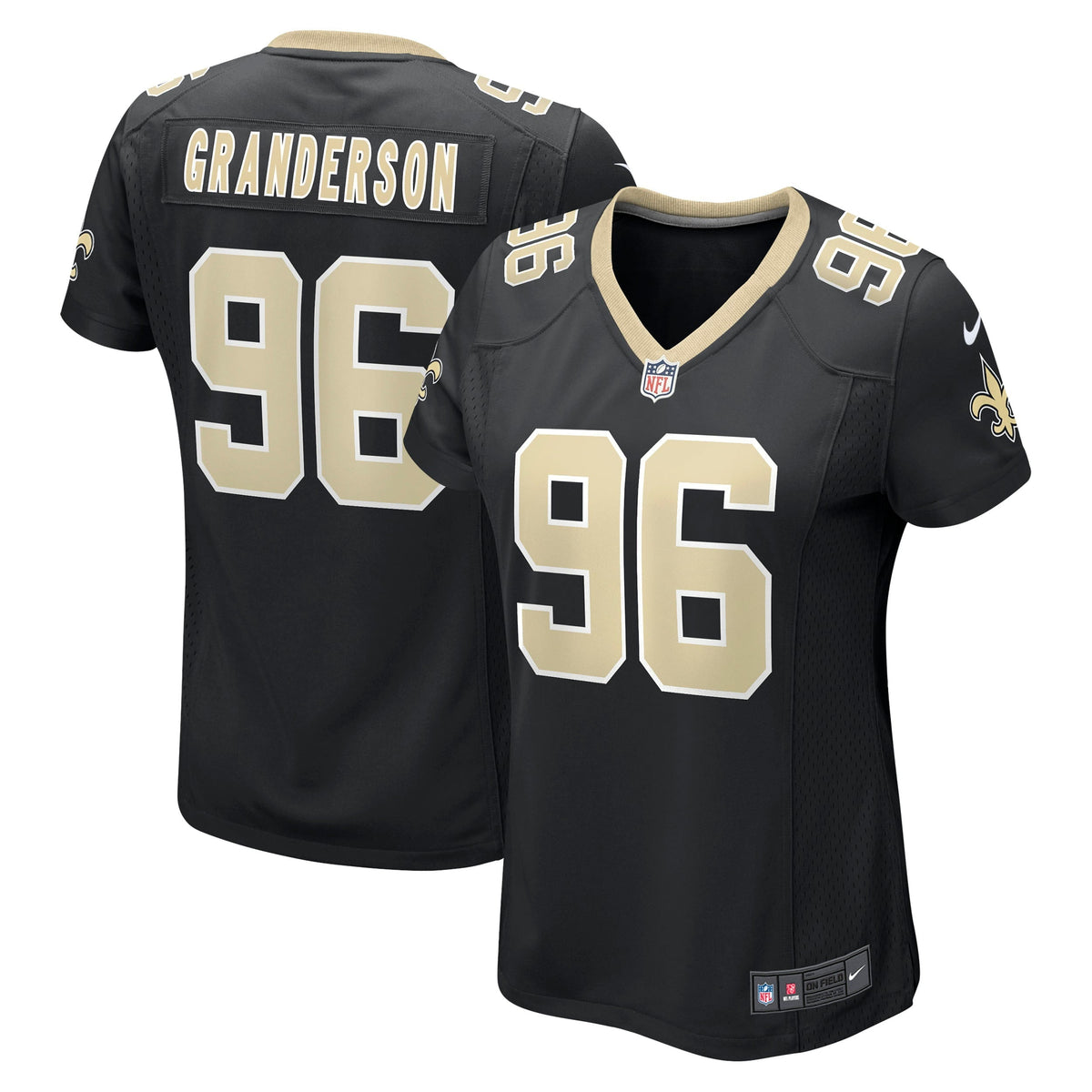 Women s Nike Carl Granderson Black New Orleans Saints Game Jersey