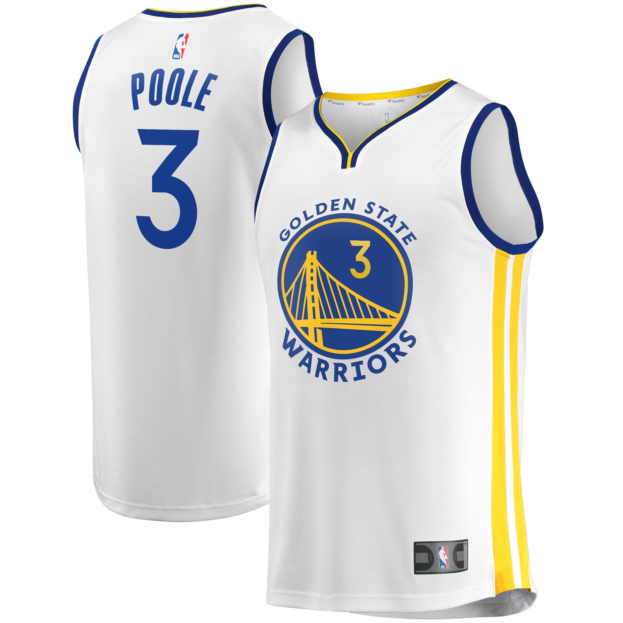 Jordans Poole Golden State Warriors Fanatics Branded Youth Fast Break Replica Player Jersey - Association Edition - White