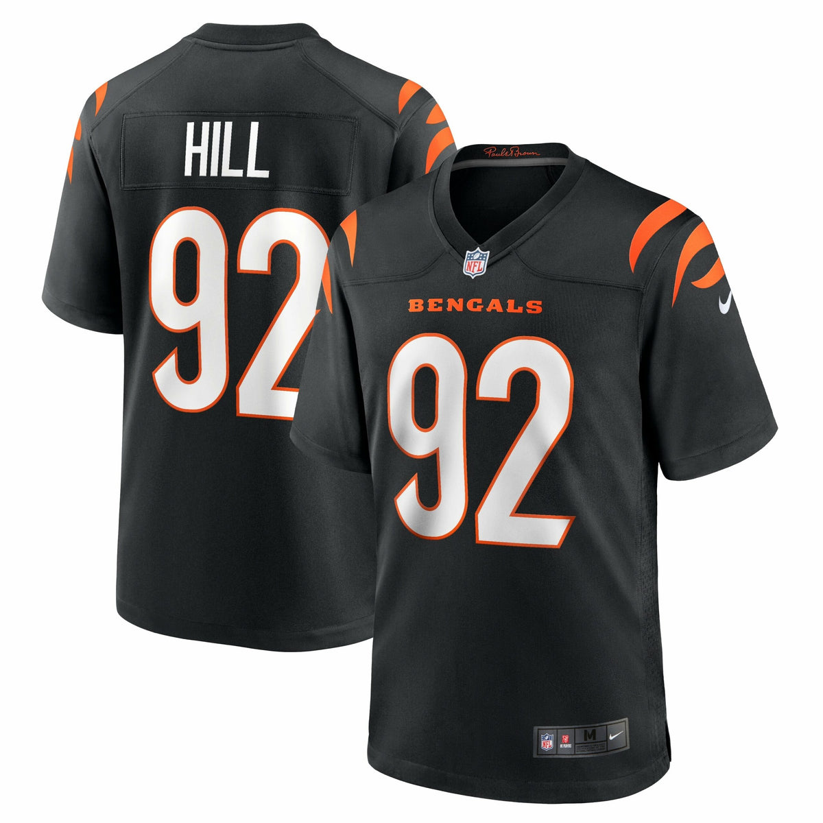 Men s Nike B.J. Hill Black Cincinnati Bengals Game Jersey