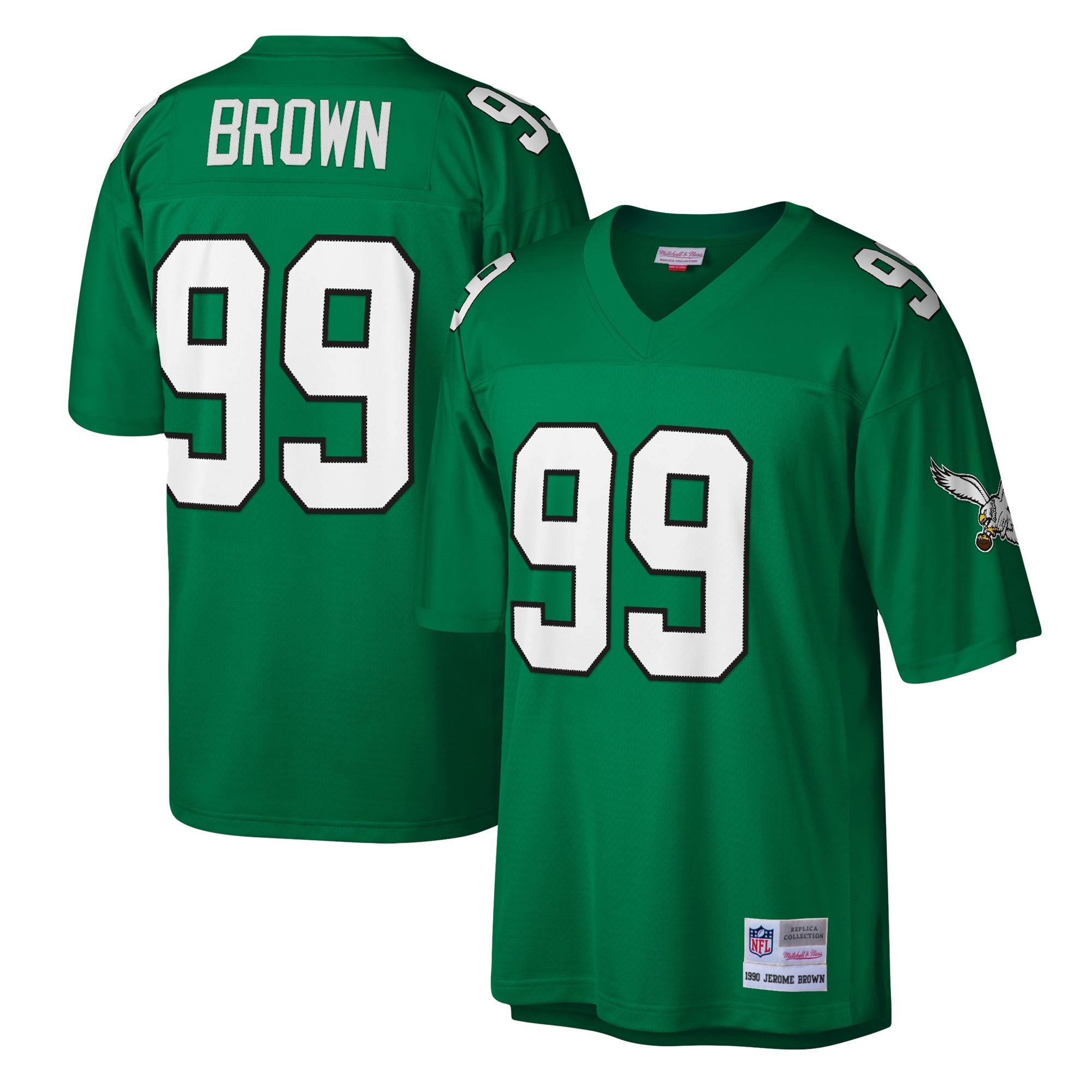 Jerome Brown Philadelphia Eagles Mitchell   Ness Legacy Replica Jersey   Kelly Green