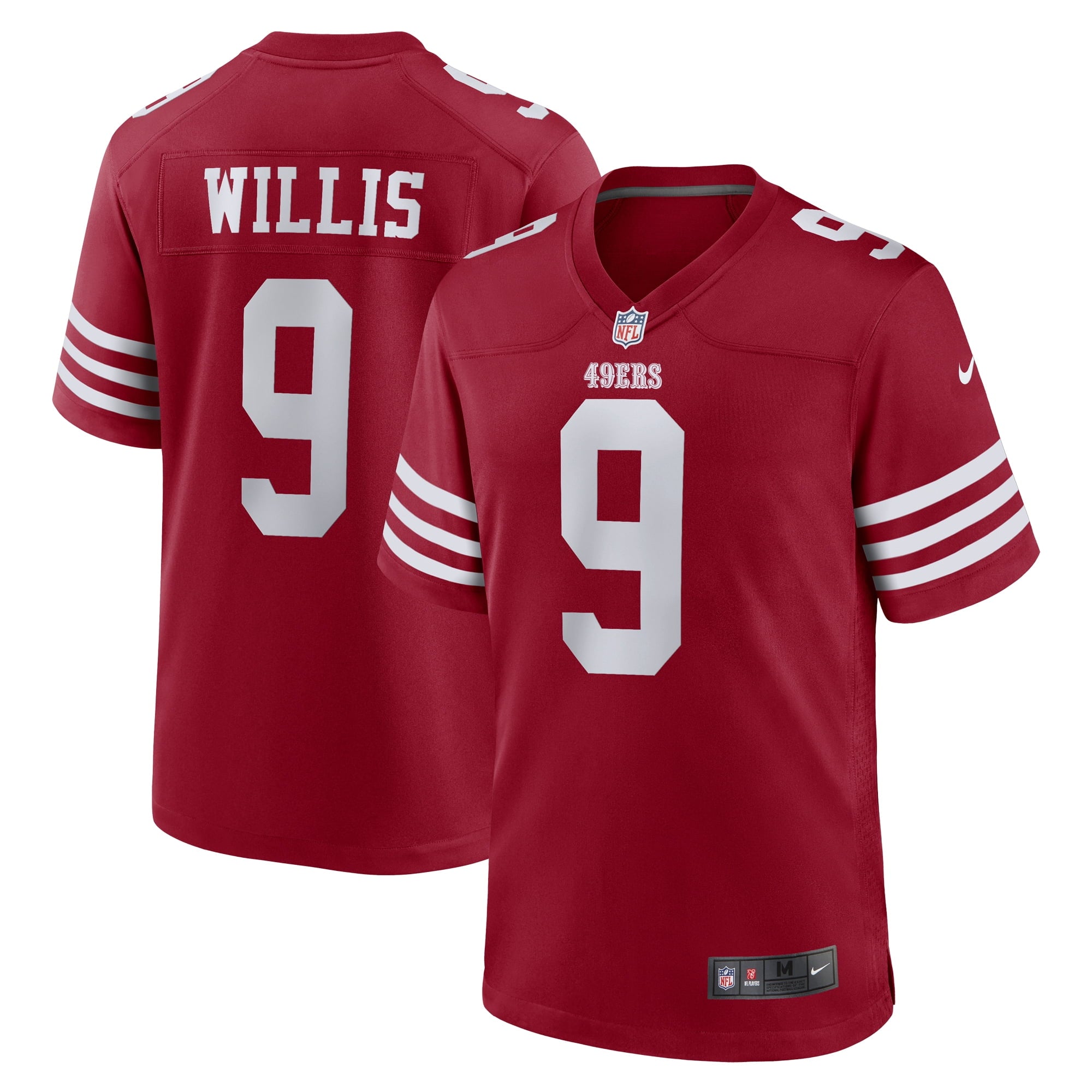 Men s Nike Brayden Willis Scarlet San Francisco 49ers Team Game Jersey