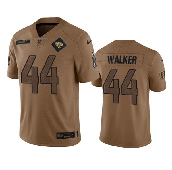 Men s Jacksonville Jaguars Travon Walker 2023 Brown Salute To Service Vapor Untouchable Limited Stitched Jersey