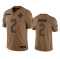 Men s Chicago Bears DJ Moore 2023 Brown Salute To Service Limited Stitched Jersey
