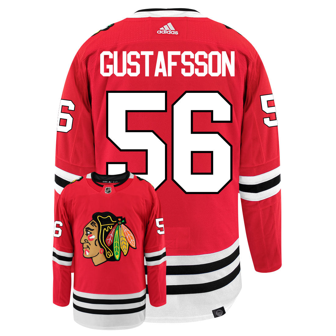 Erik Gustafsson Chicago Blackhawks Adidas Primegreen Authentic NHL Hockey Jersey