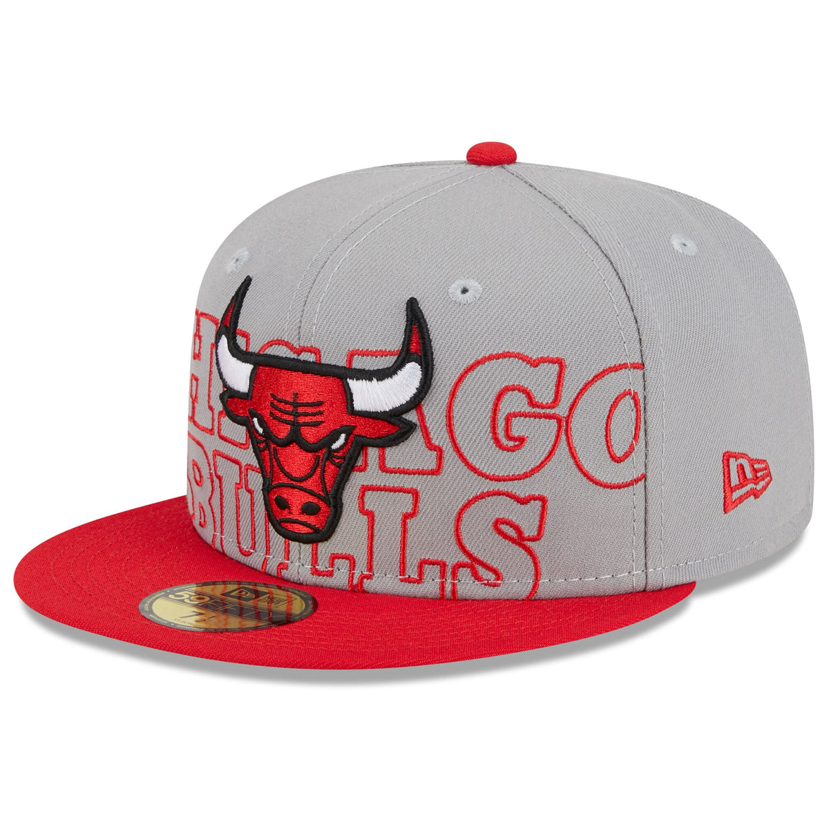 Chicago Bulls New Era 2023 NBA Draft Two-Tone 59FIFTY Fitted Hat - Gray/Red