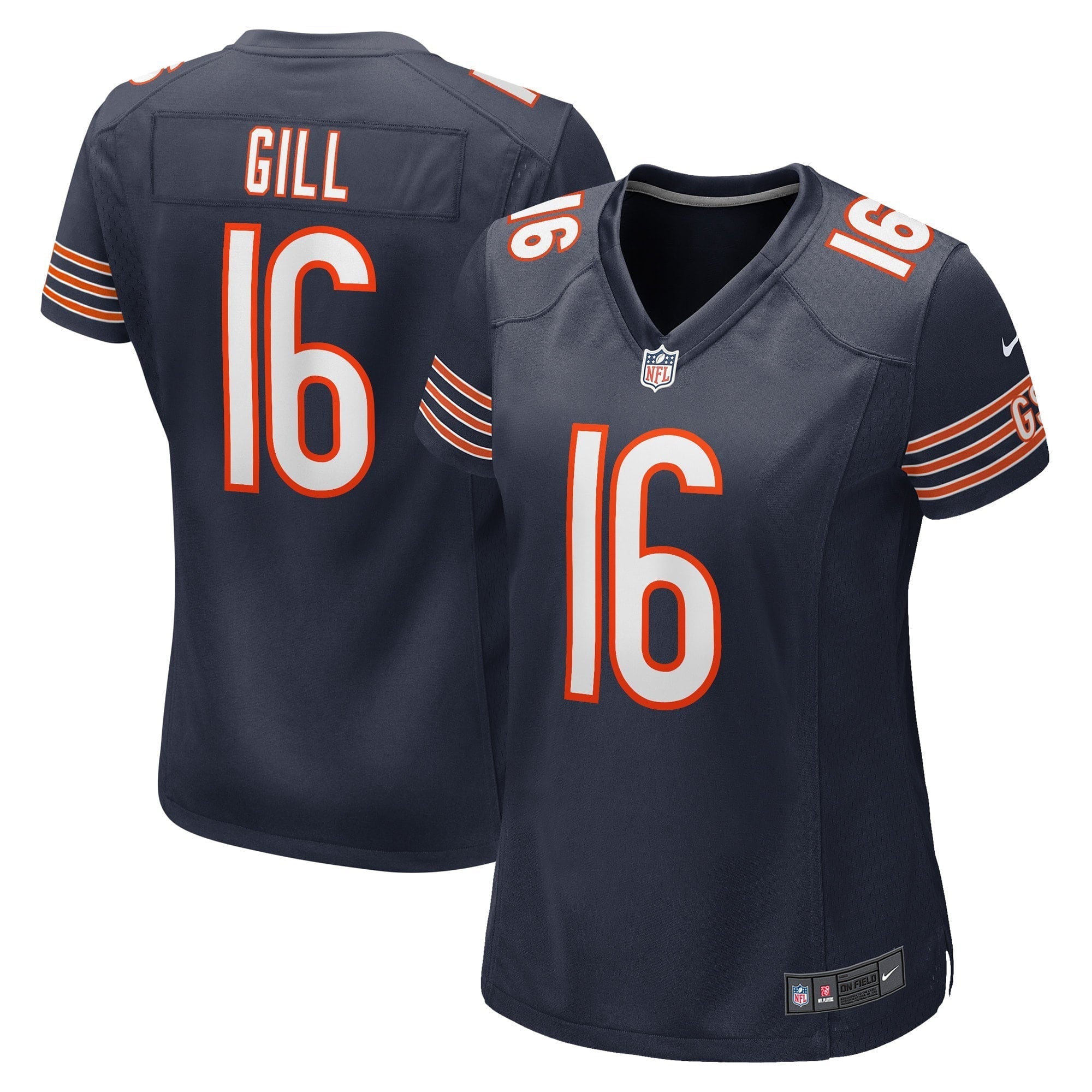 Women s Nike Trenton Gill Navy Chicago Bears Game Player Jersey