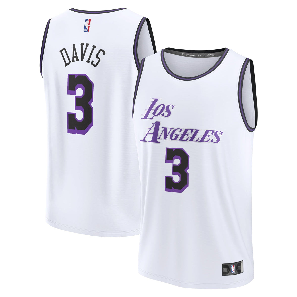Youth Fanatics Branded Anthony Davis White Los Angeles Lakers 2022/23 Fastbreak Jersey - City Edition