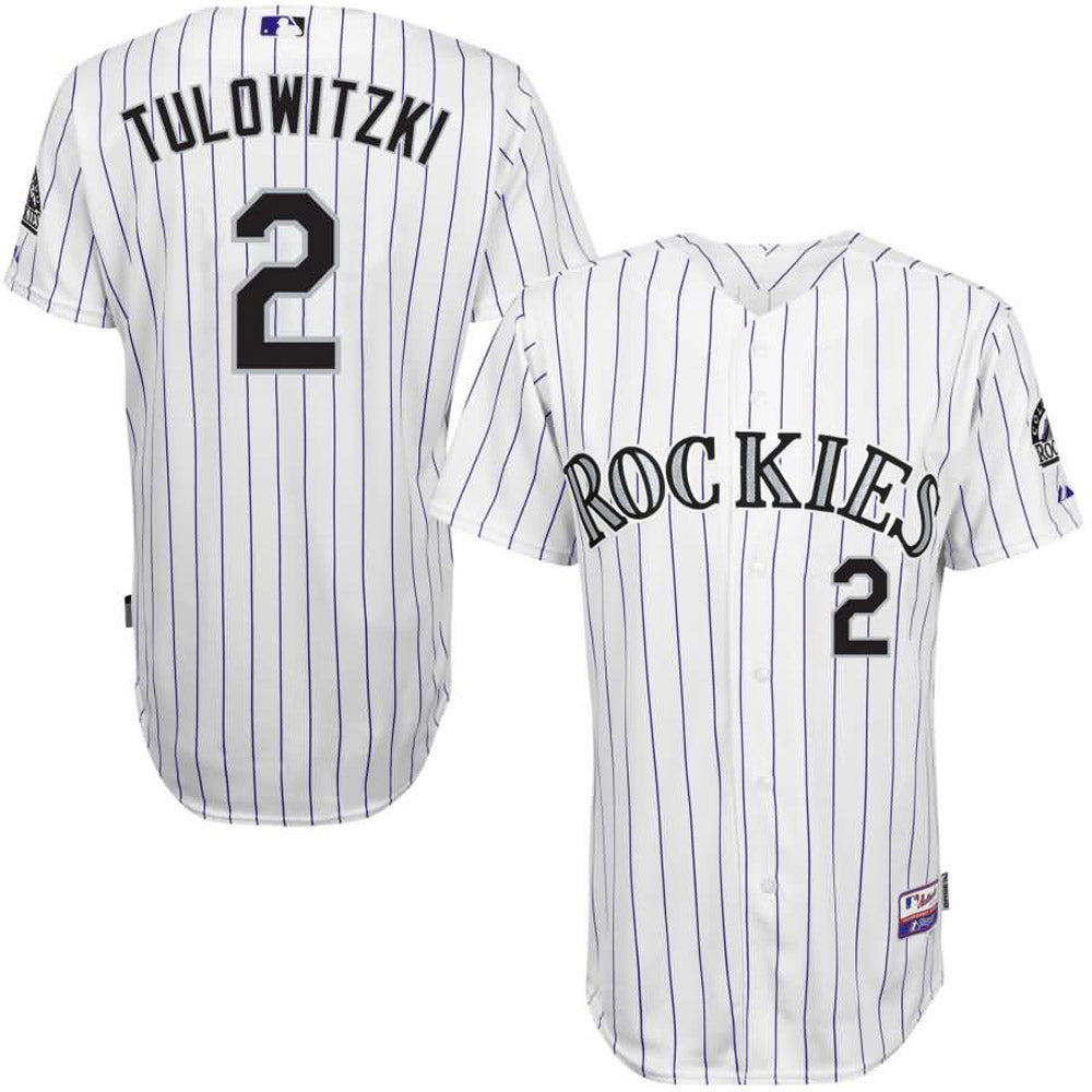 Men's Colorado Rockies Troy Tulowitzki Replica Home Jersey - White