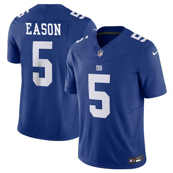 Men s New York Giants Jacob Eason Blue 2023 Vapor Untouchable Limited Stitched Jerseys